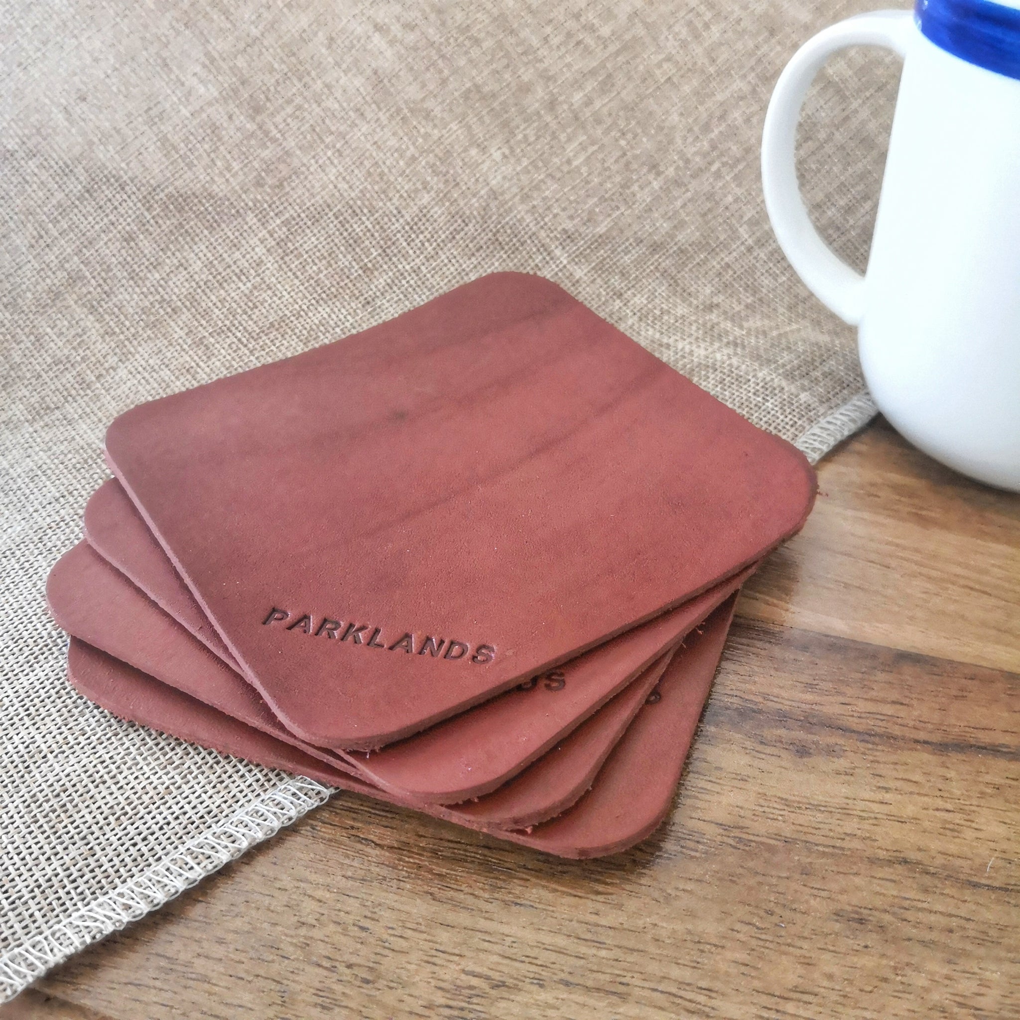 Square Leather Coasters (Set of 2)
