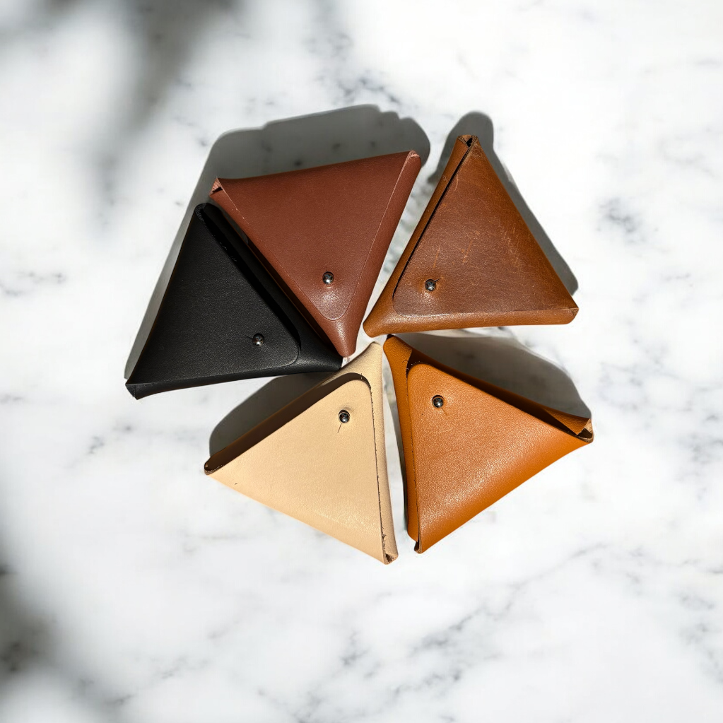 Triangle Leather Organiser - coin purse