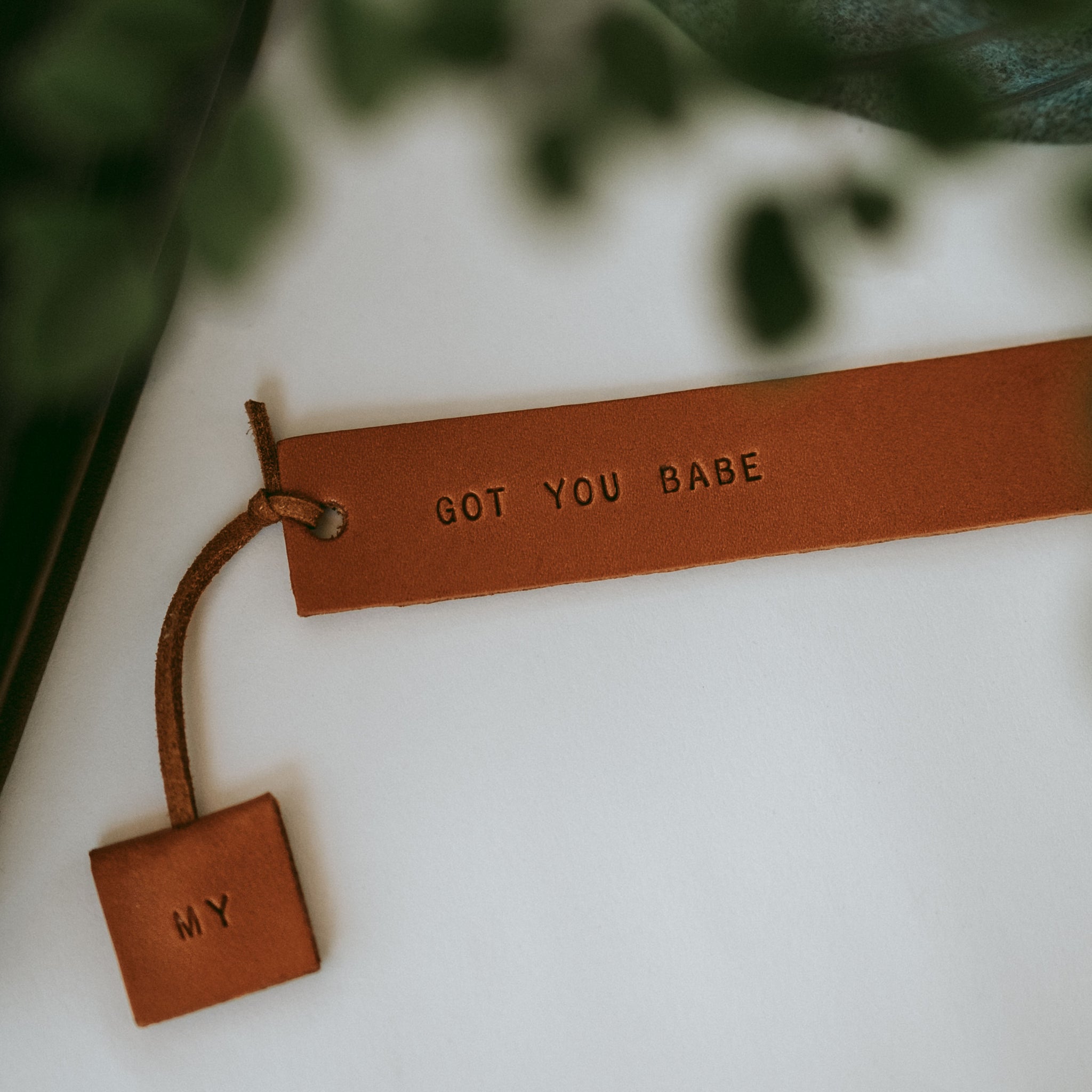 Leather Bookmark with Tag