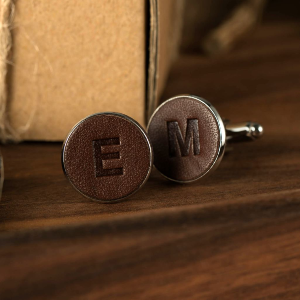 Leather Cufflinks (1 initial)