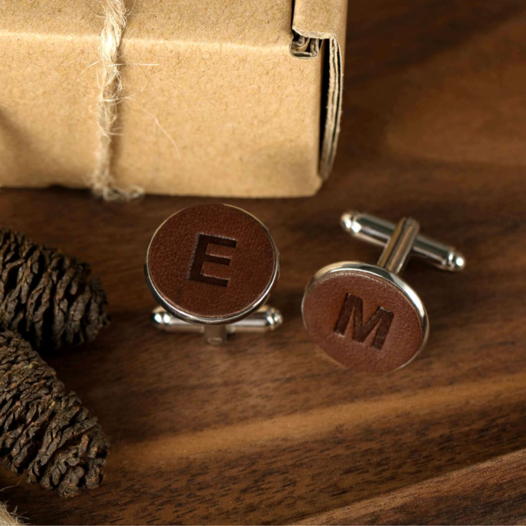 Leather Cufflinks (1 initial)