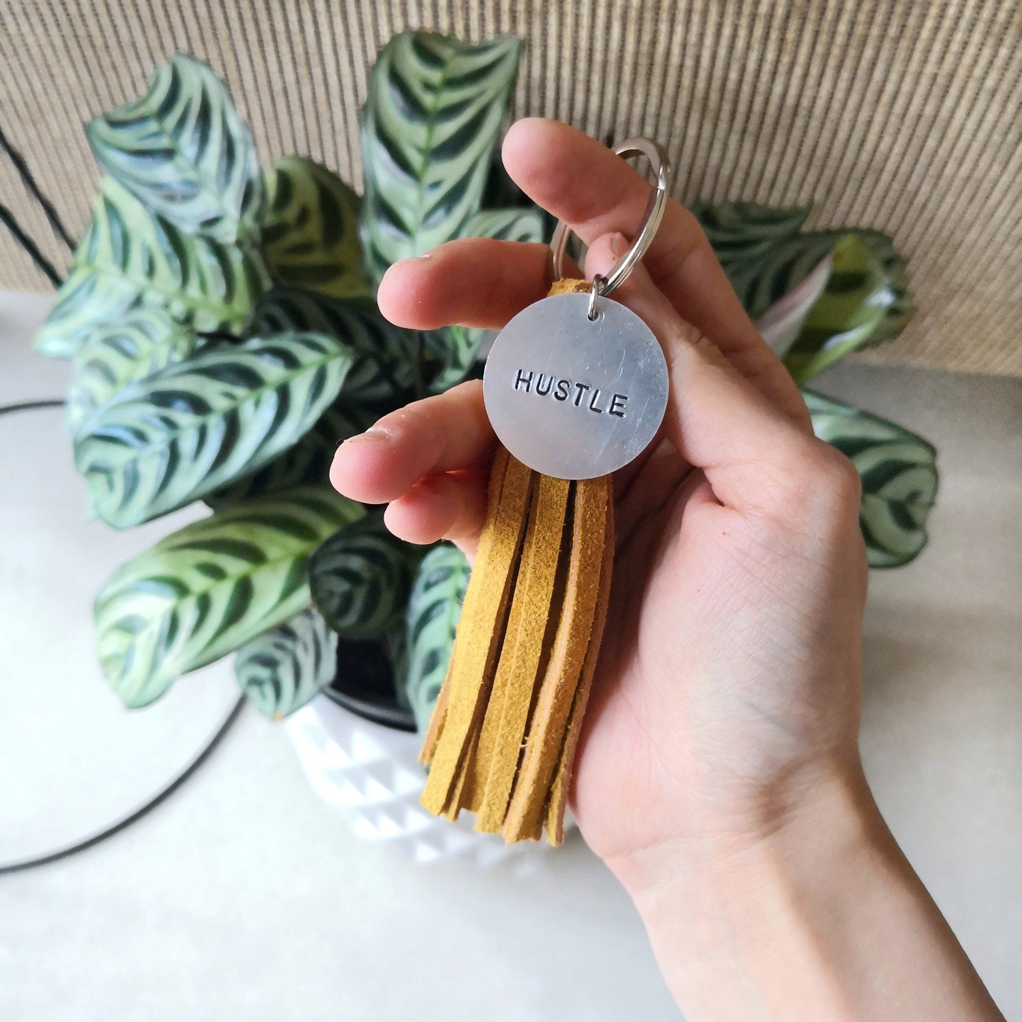 Mustard Tassel Keyring