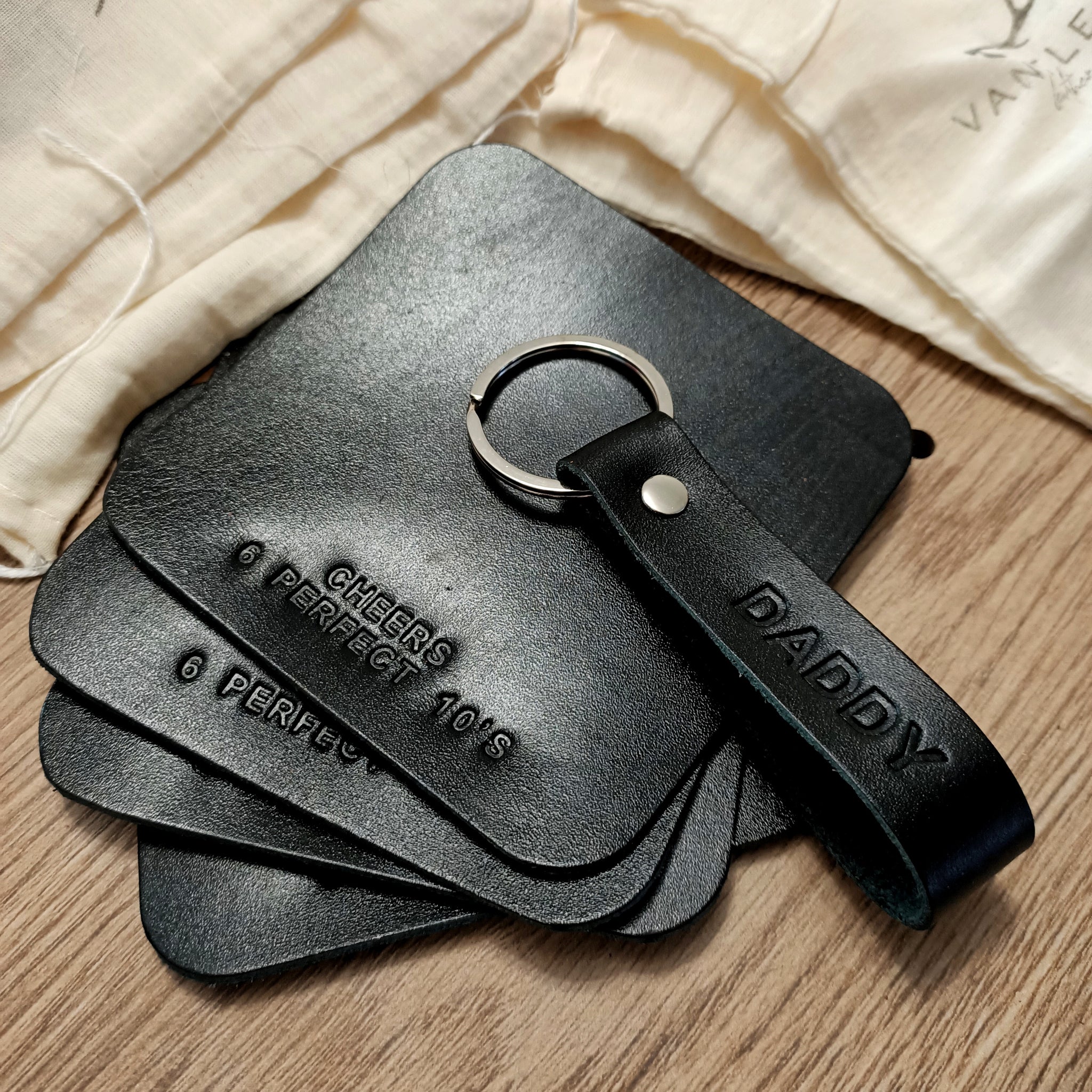 I Love You More Leather Keychain