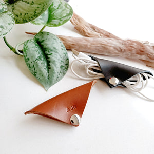 Triangle Leather Cord Organiser - Set of 2