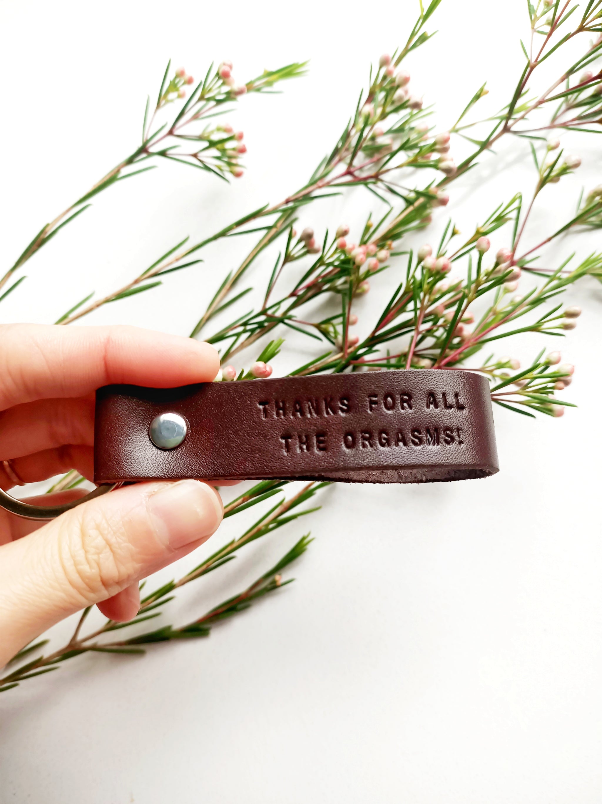 I Love You More Leather Keychain