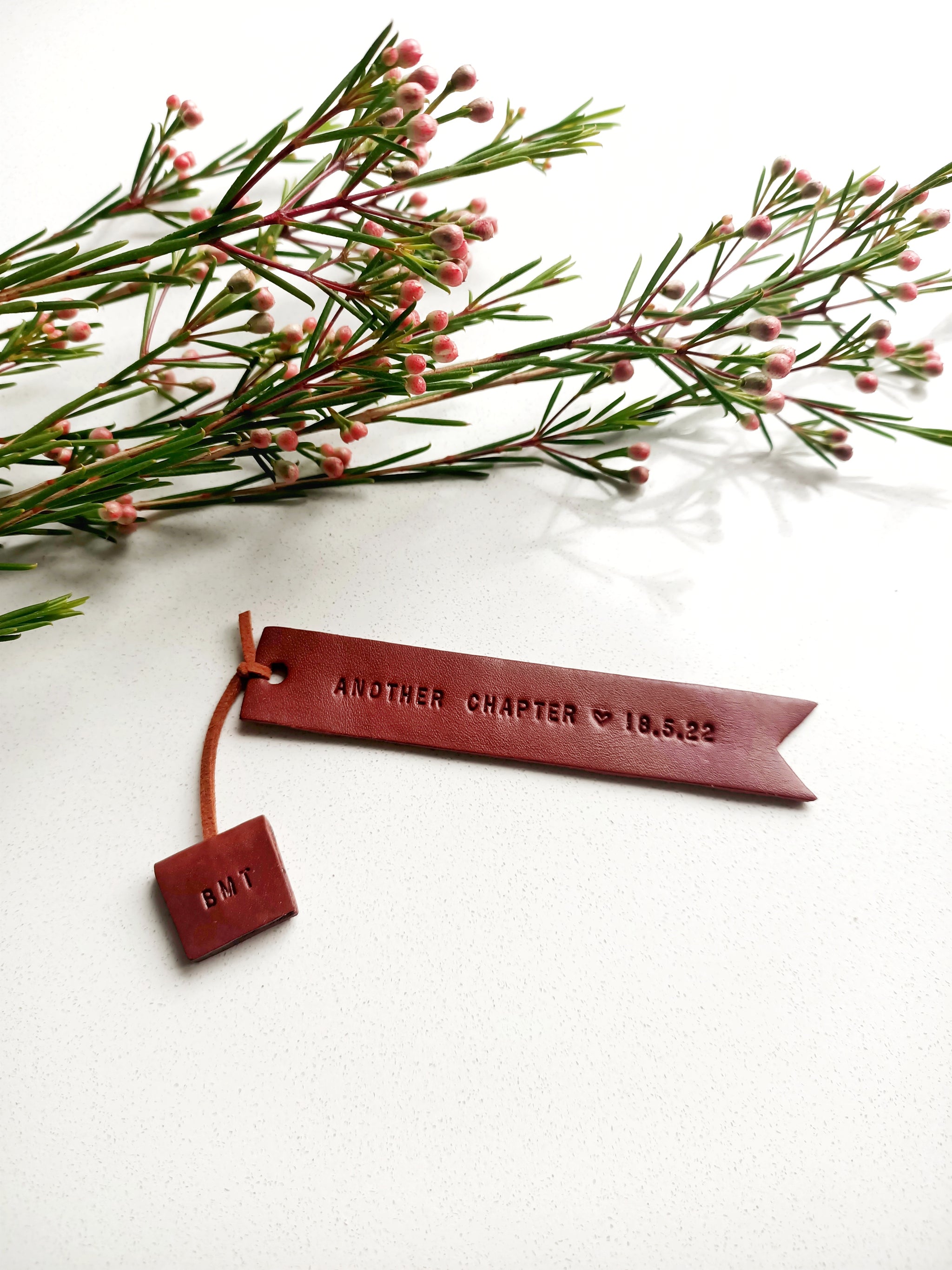 Leather Bookmark with Tag