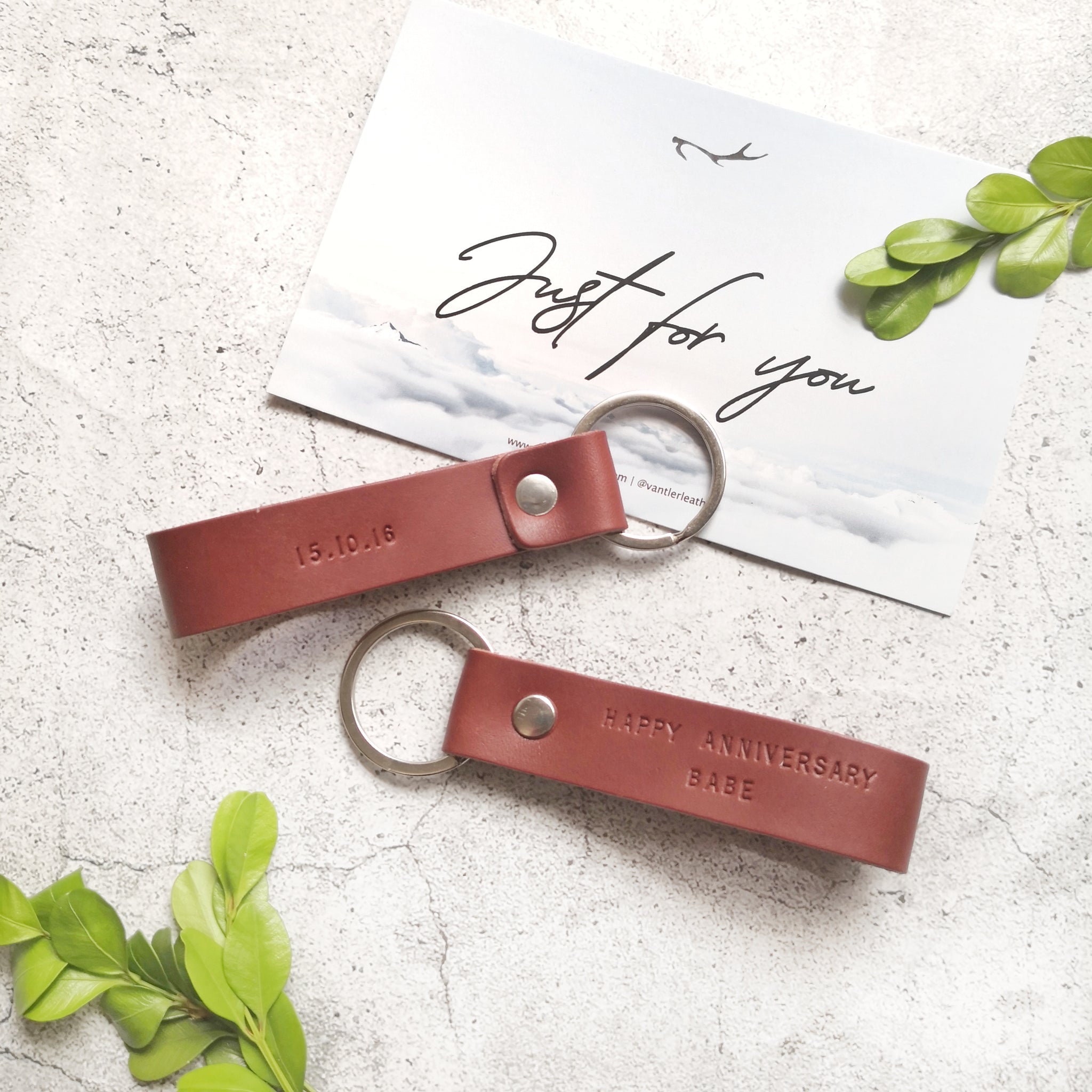 I Love You More Leather Keychain