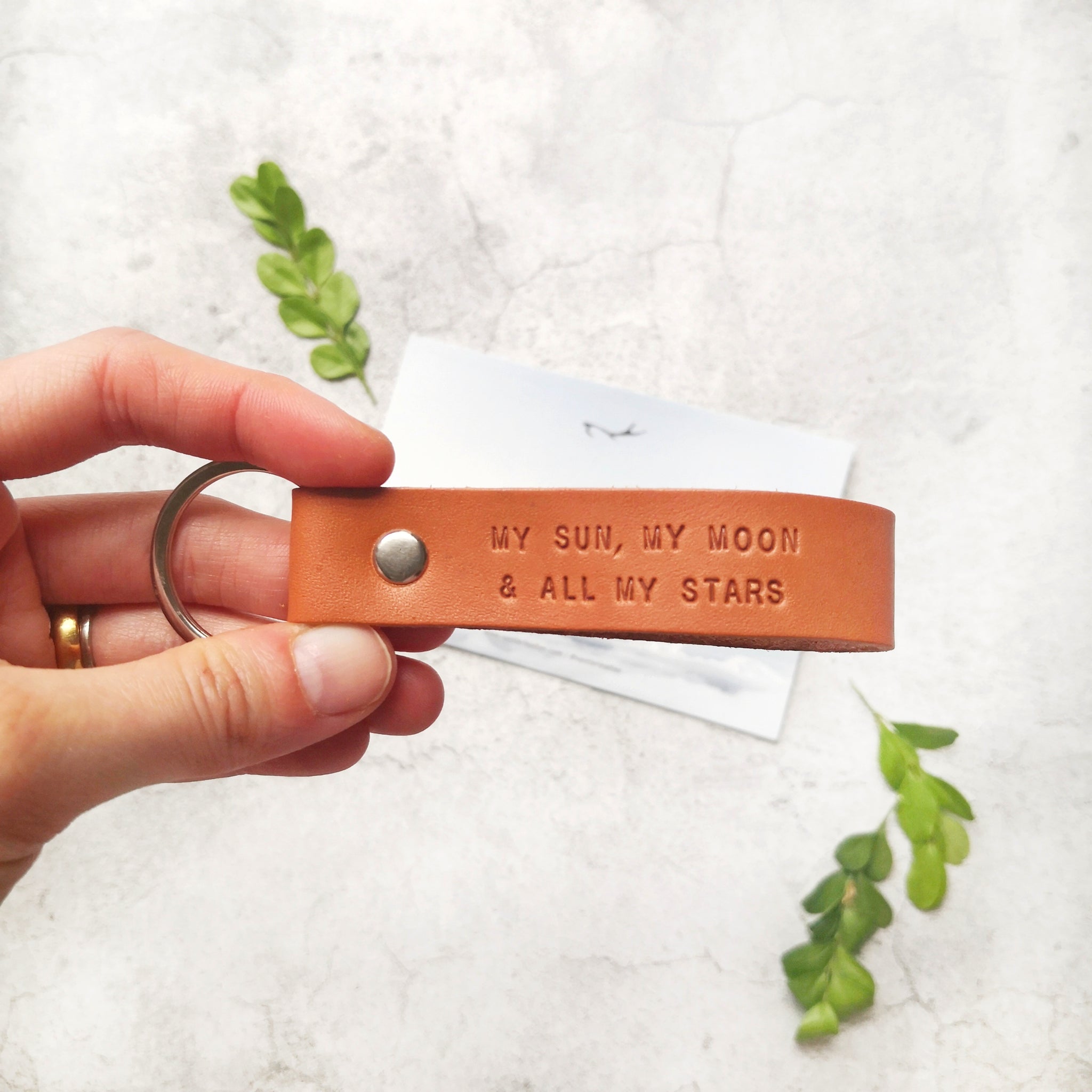 Coordinate Leather Keychain