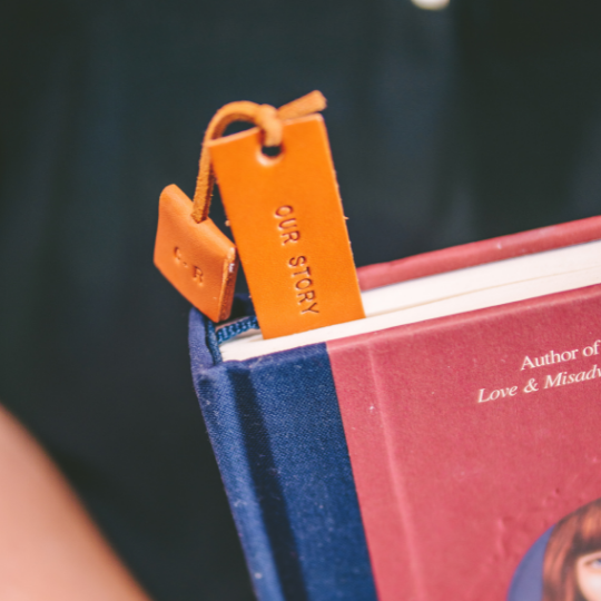 Leather Bookmark with Tag