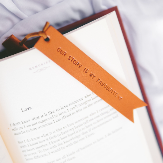 Leather Bookmark with Tag