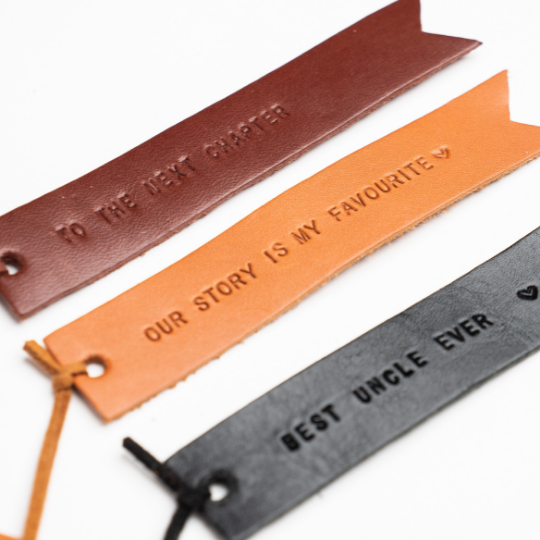 Leather Bookmark with Tag