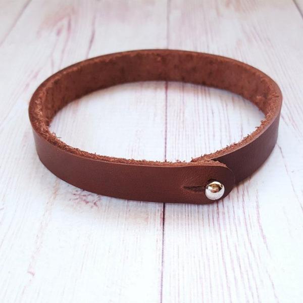 Personalised Leather Bracelet - Custom Mens Bracelet - Third Anniversary Gifts for Men - Gifts for Him Boyfriend Dad - Gifts under 20