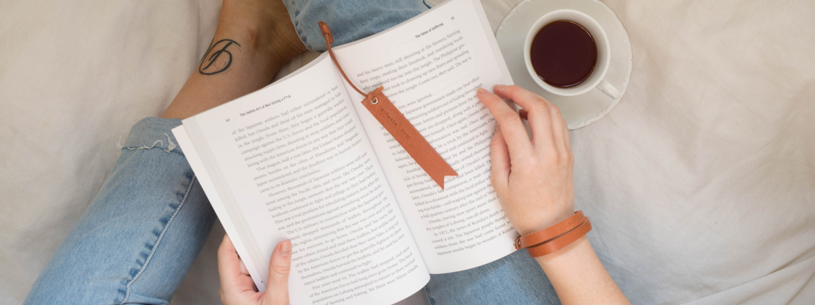 personalised leather bookmark