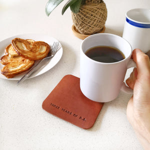 Square Leather Coasters (Set of 2)