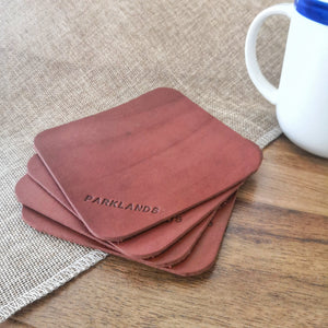Square Leather Coasters (Set of 2)