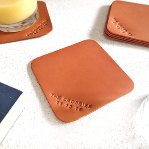 Square Leather Coasters (Set of 2)