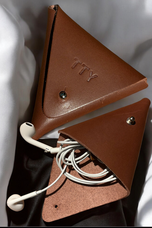 Triangle Leather Organiser - coin purse