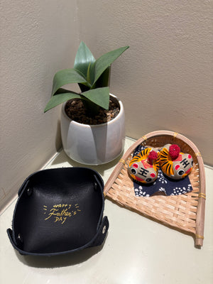 Set of 2  - Personalized Leather Valet Tray