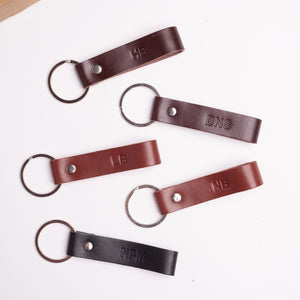 Personalised Leather Keychain- Front and back