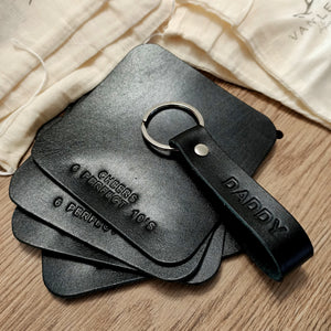 Coordinate Leather Keychain
