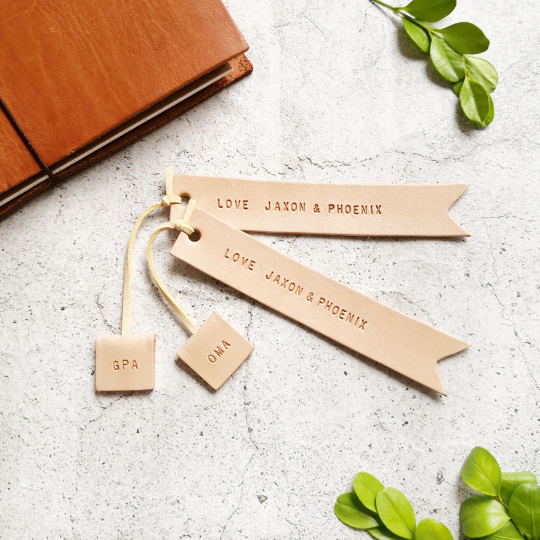 Personalised Leather Bookmark with Tag - Vantler Leather