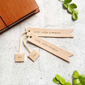 Leather Bookmark with Tag