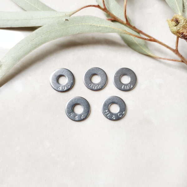 Milestones Coin Rings Rings Milestone Rings - up to 6 characters - Vantler Leather
